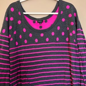 Torrid pink and grey sweater, plus sz 4